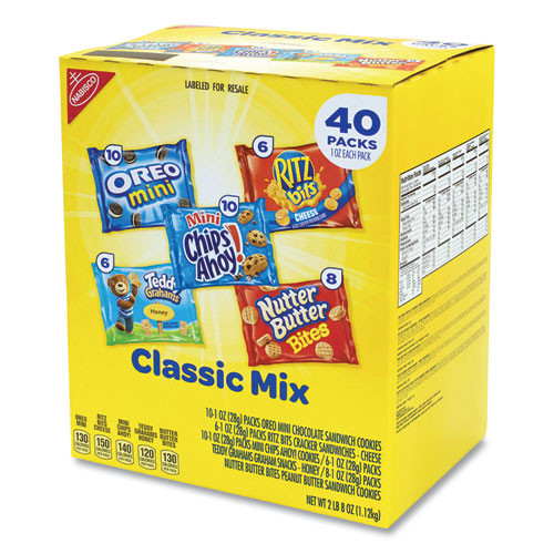 Nabisco Cookie And Cracker Classic Mix, Assorted Flavors, 1 Oz Pack, 40 Packs/box